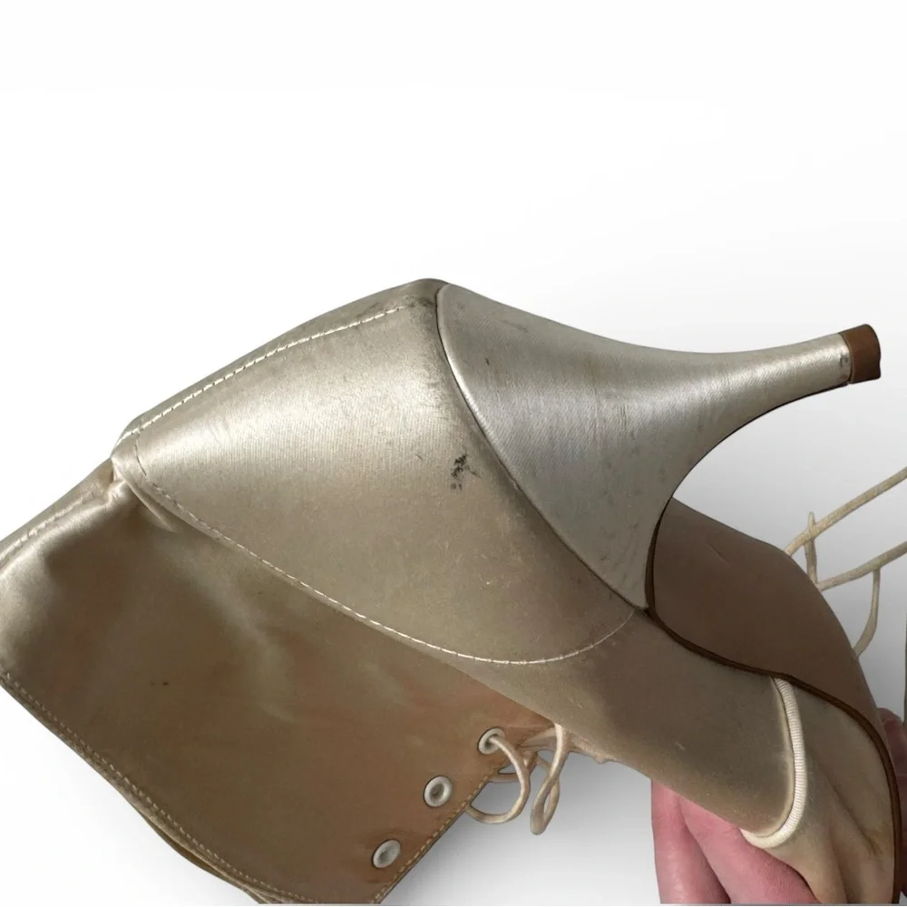 Vintage 70s Coloriffics 6.5 Victorian Style Ankle Wedding Boot Heel Ready to Dye
